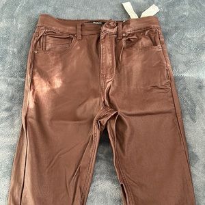 Brown Leather Stradivarius Pants, Size 6
